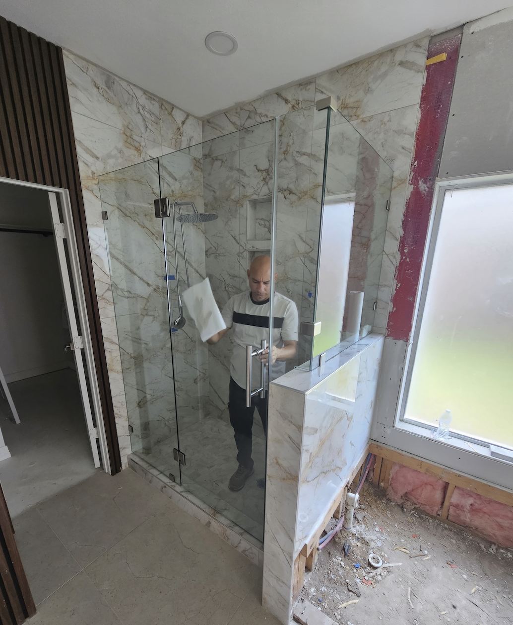 Shower enclosure installation by Racso Glass LLC